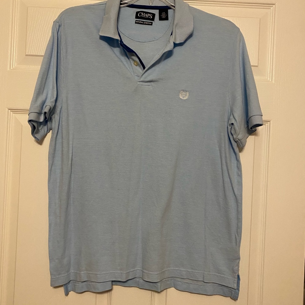Chaps baby blue polo style shirt size large